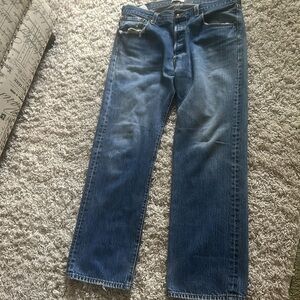 Levis 501 Button Up 5 Pocket Straight Leg Jeans Blue 36x30